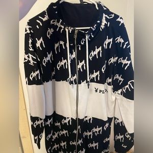 Over sized playboy zip up